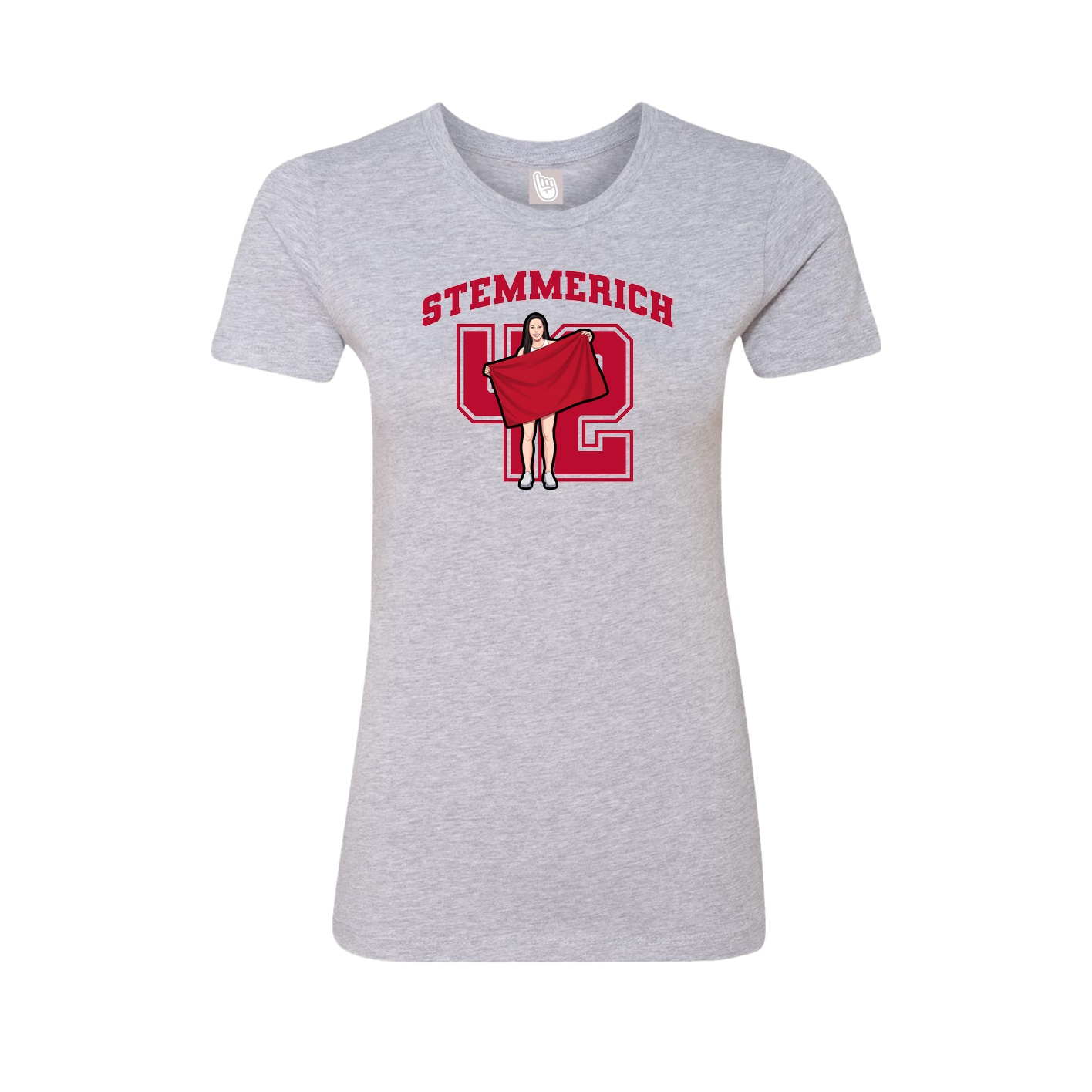 Fitted Women's Tee — Number in Grey