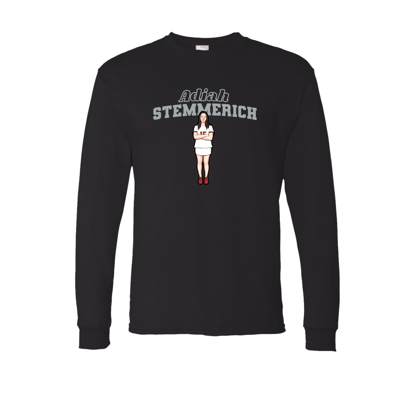 Long Sleeve Tee — Name Arch in Black