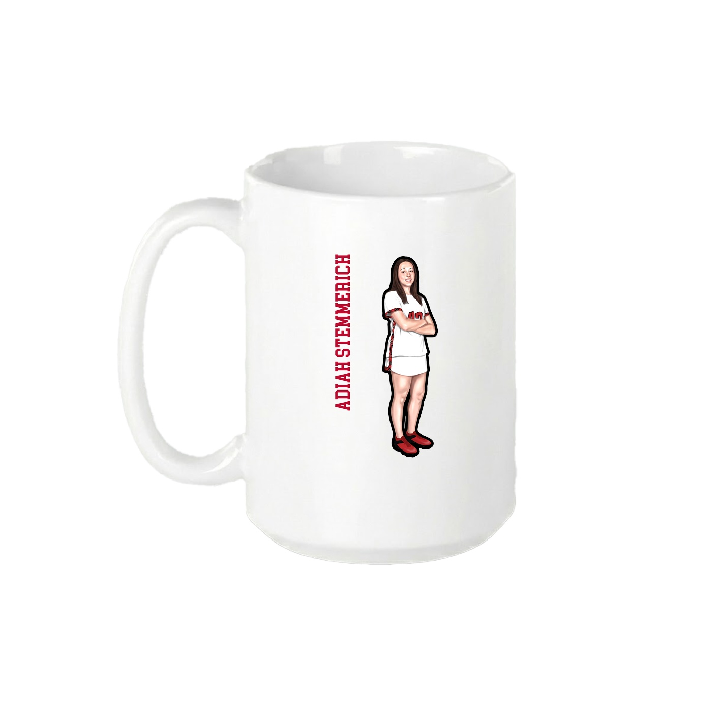 15oz Coffee Mug — Name Vertical in White