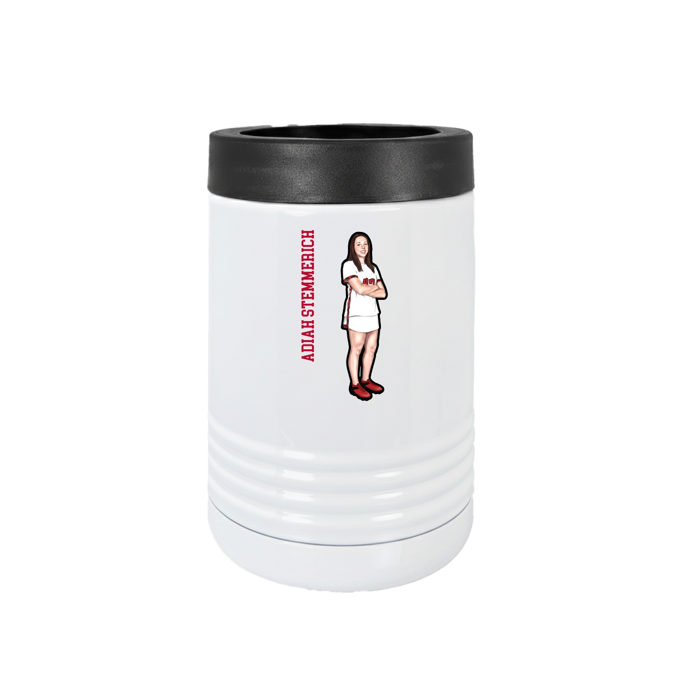 Beverage Holder — Name Vertical in White
