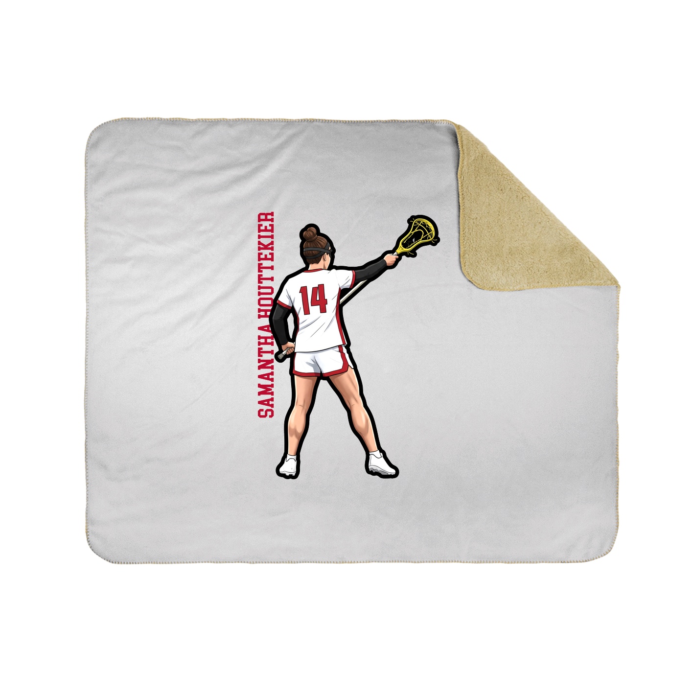 Throw Blanket — Name Vertical in White