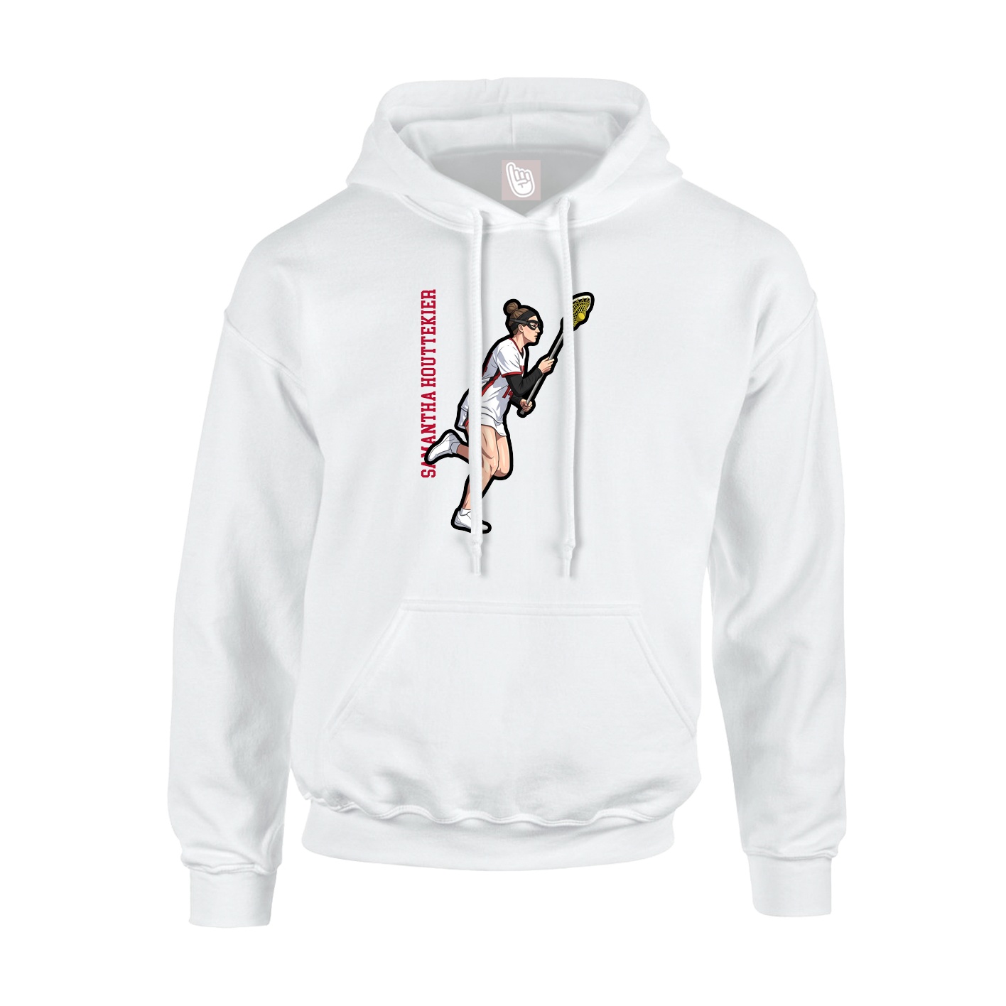 Youth Hoodie — Name Vertical in White
