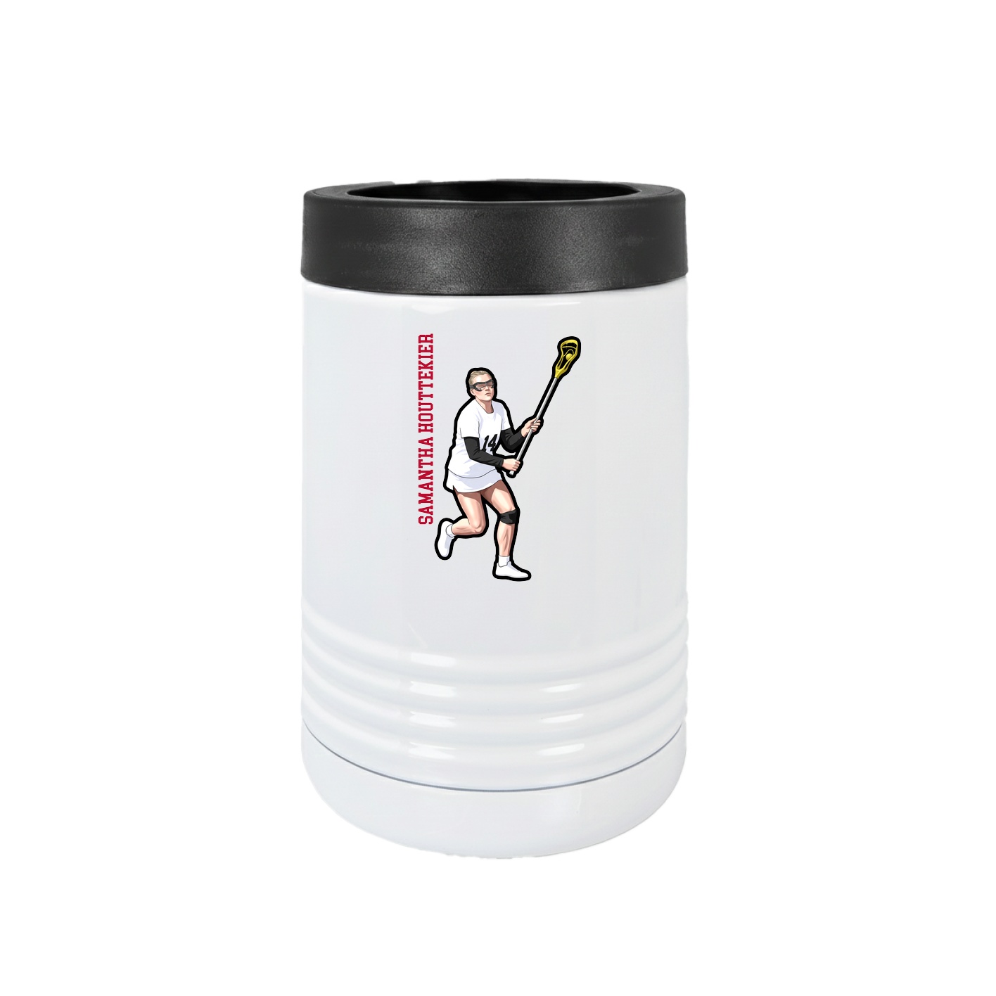 Beverage Holder — Name Vertical in White