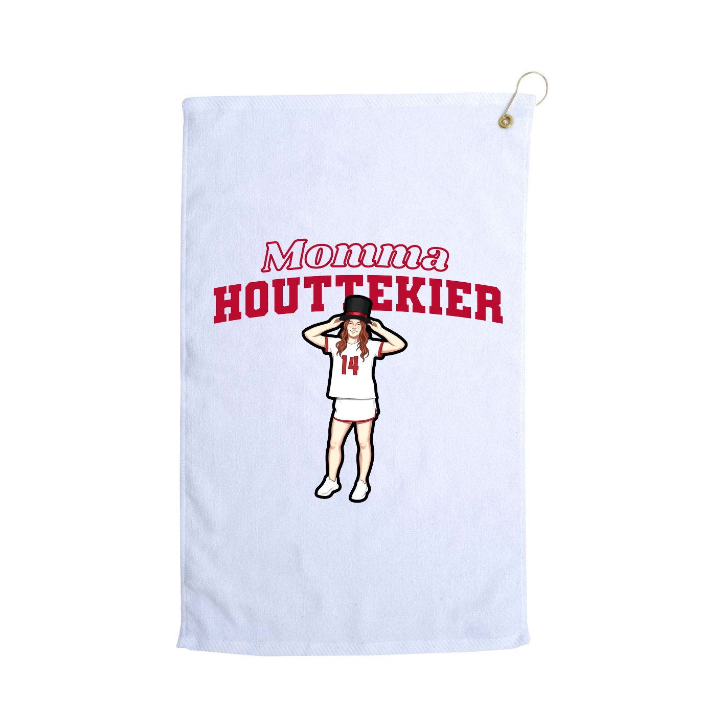 Golf Towel — Mothers Day Block in White