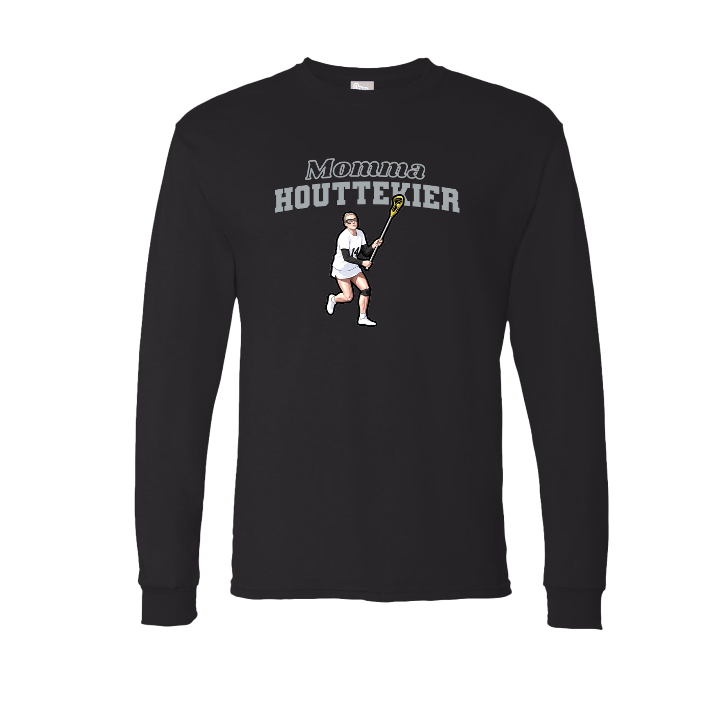 Long Sleeve Tee — Mothers Day Block in Black