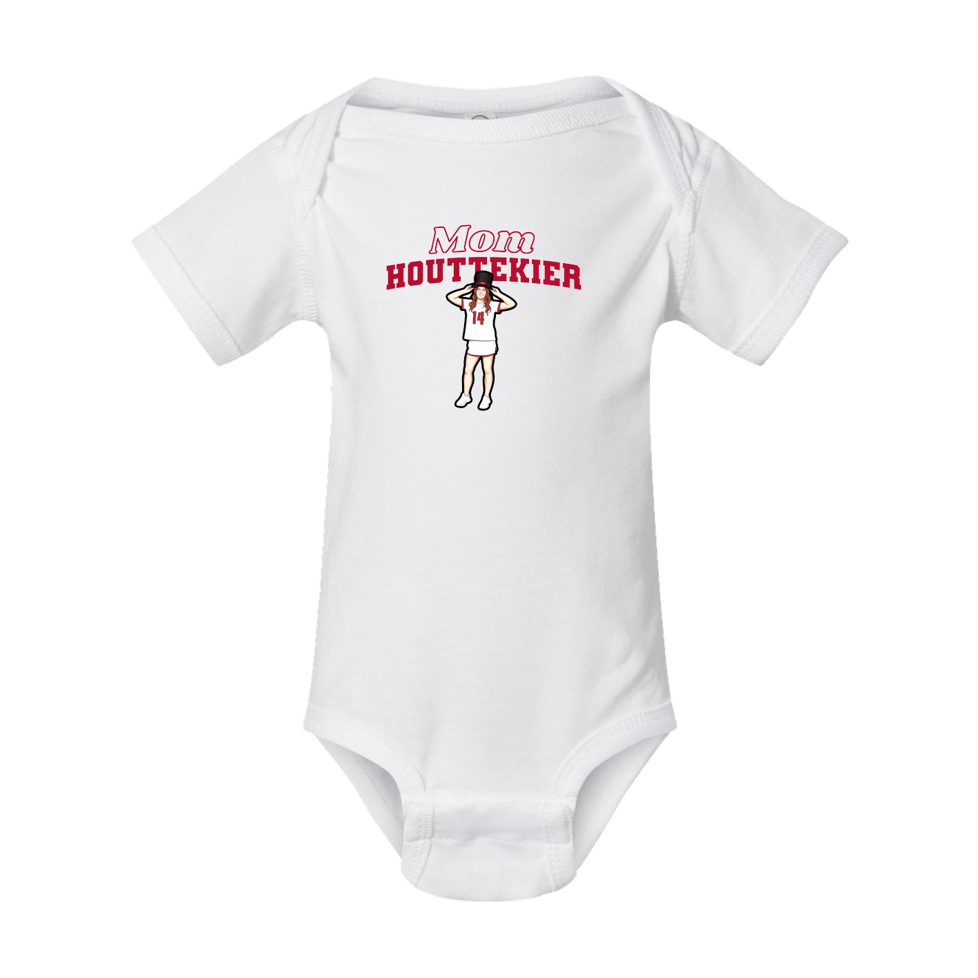 Baby Onesie — Mothers Day Block in White