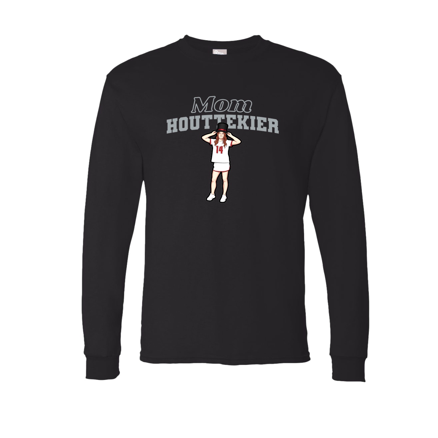 Long Sleeve Tee — Mothers Day Block in Black