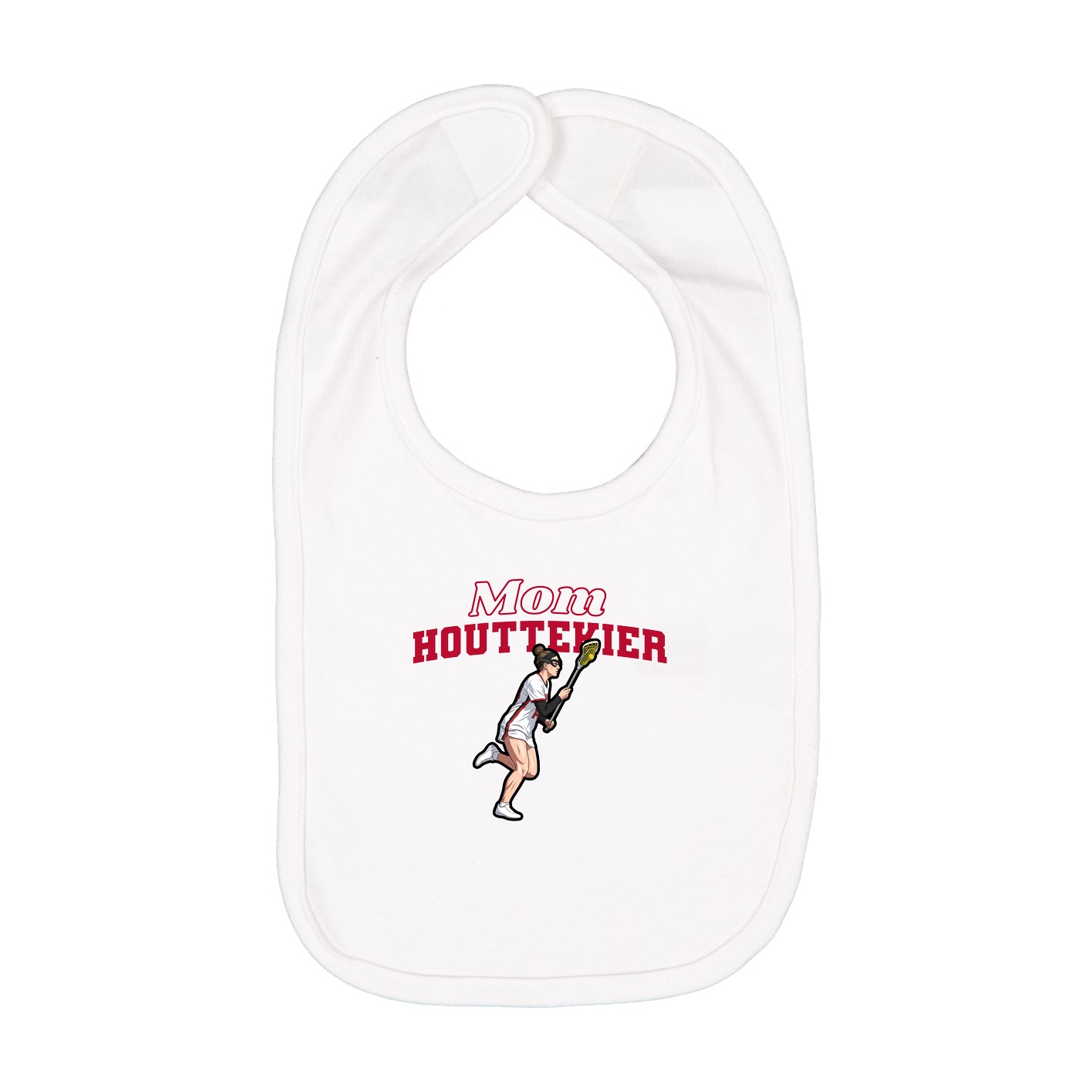 Infant Bib — Mothers Day Block in White