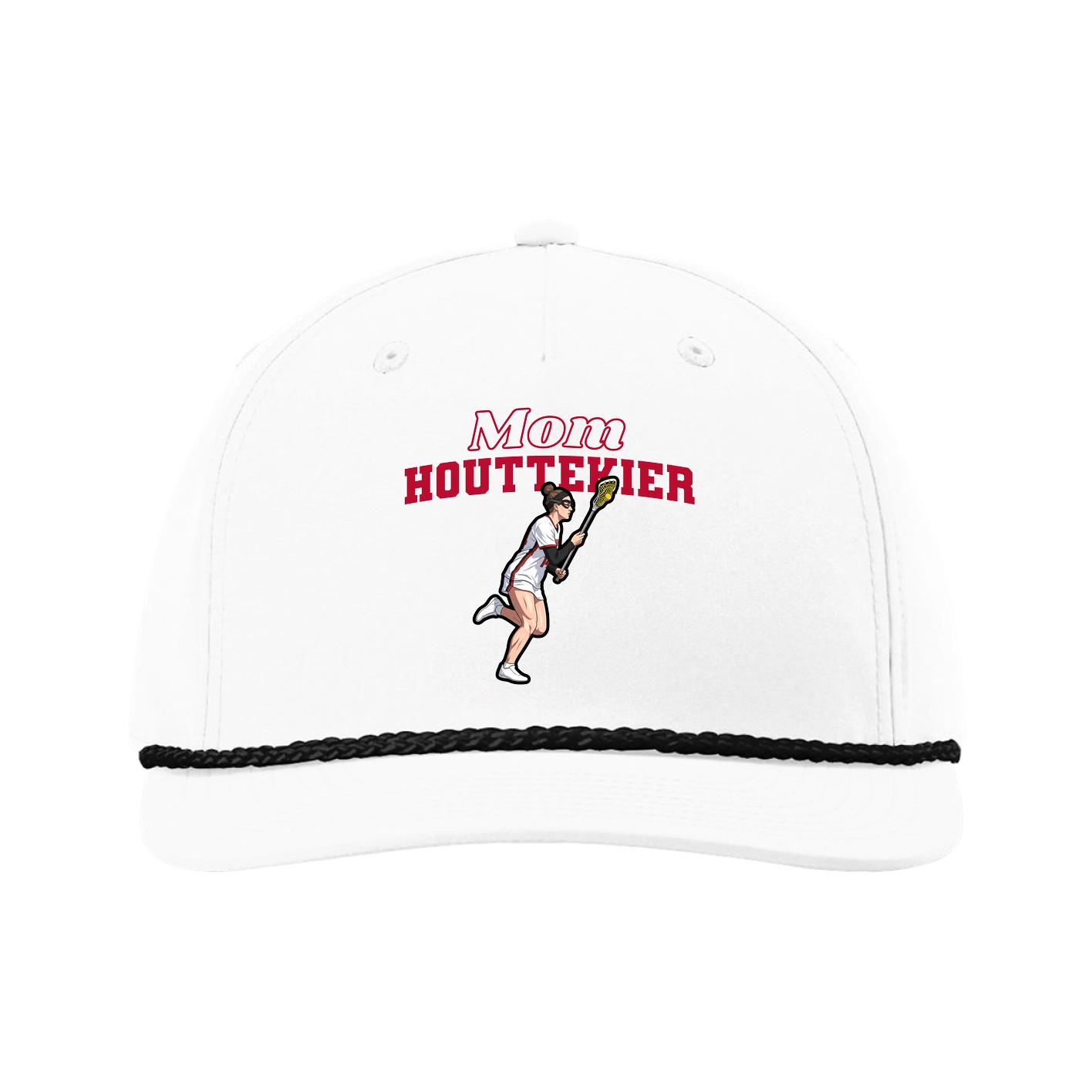 Five-Panel Classic Rope Cap — Mothers Day Block in White