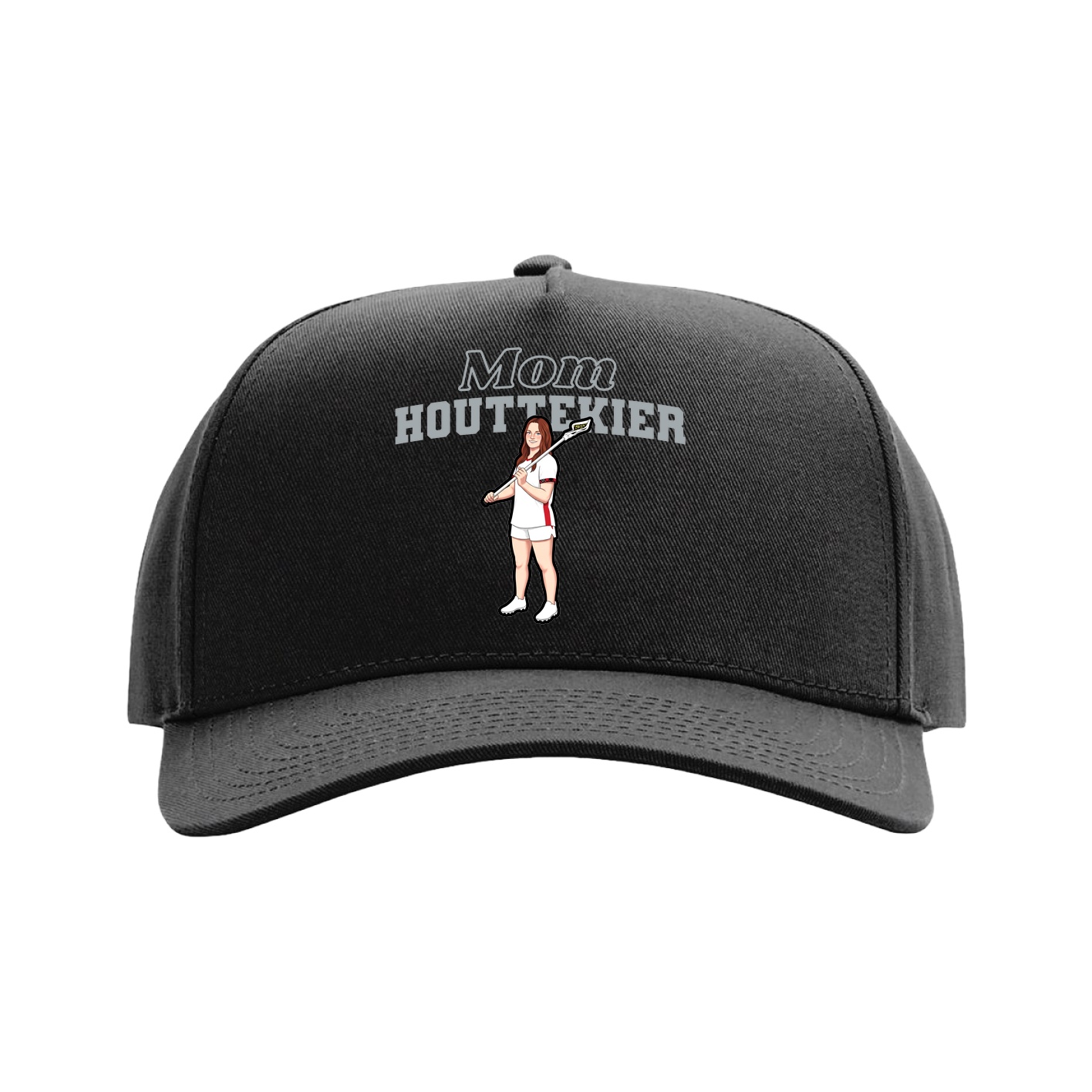 Full Fabric Five-Panel Champ Cap — Mothers Day Block in Black