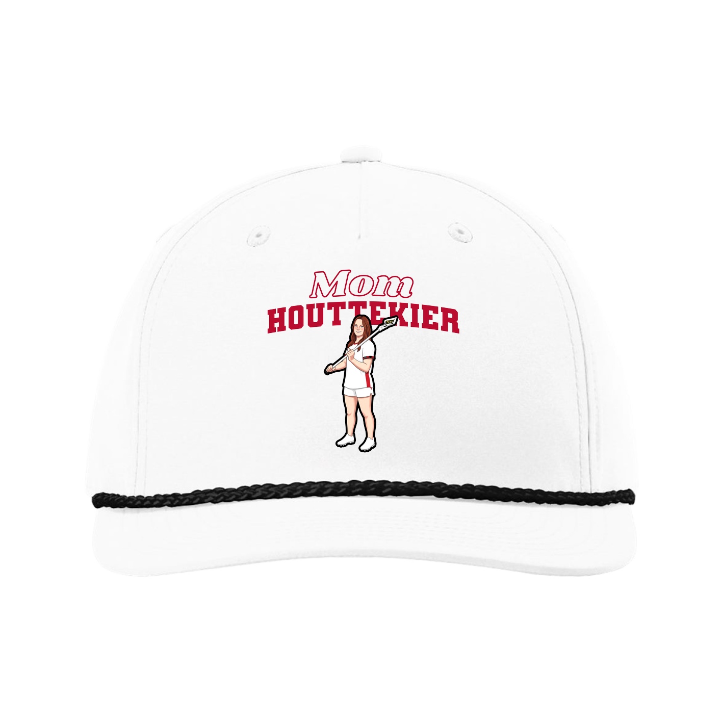 Five-Panel Classic Rope Cap — Mothers Day Block in White