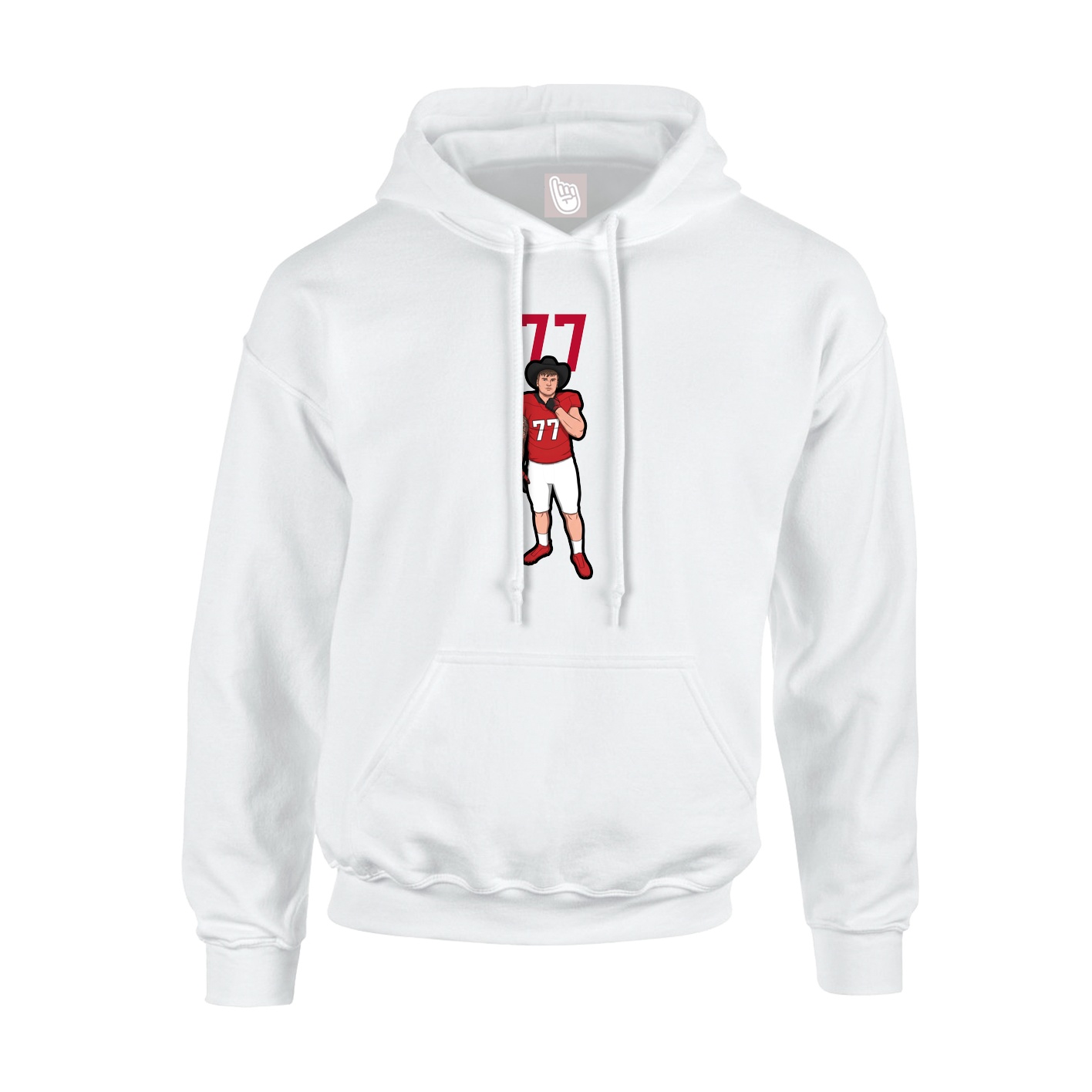 Youth Hoodie — Number Top in White