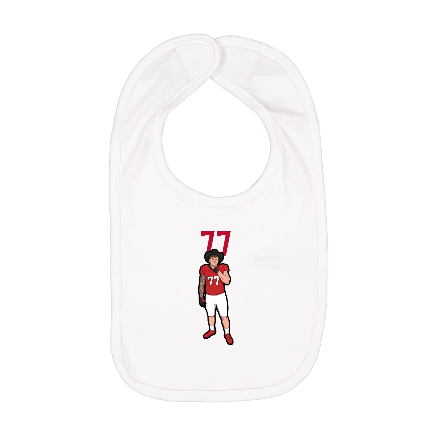 Infant Bib — Number Top in White