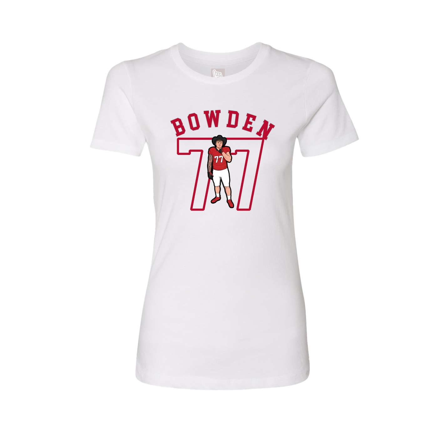 Fitted Women's Tee — Shirsey Arch in White