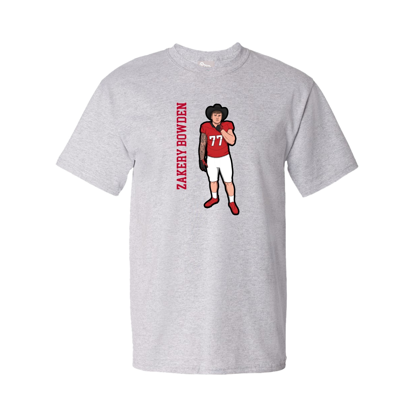 Youth Tee — Name Vertical in Grey