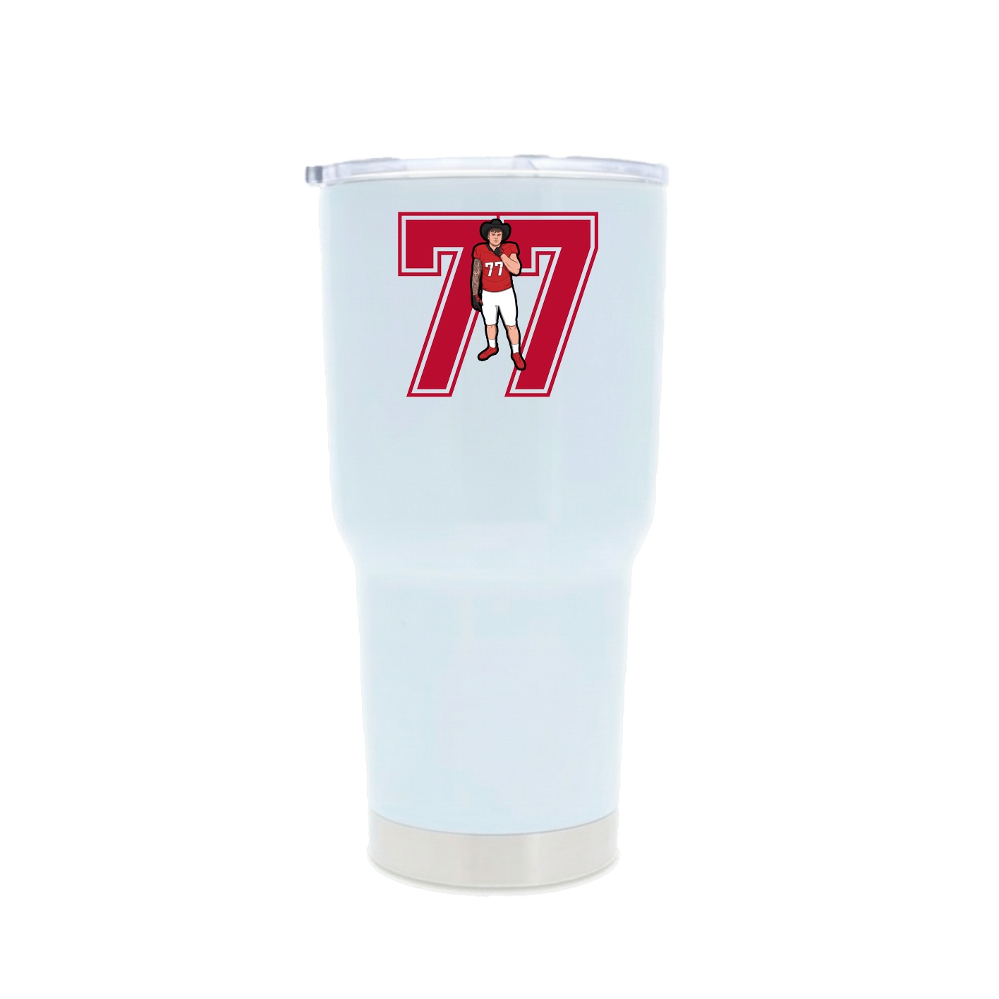 30oz Stainless Steel Tumbler — Number in White