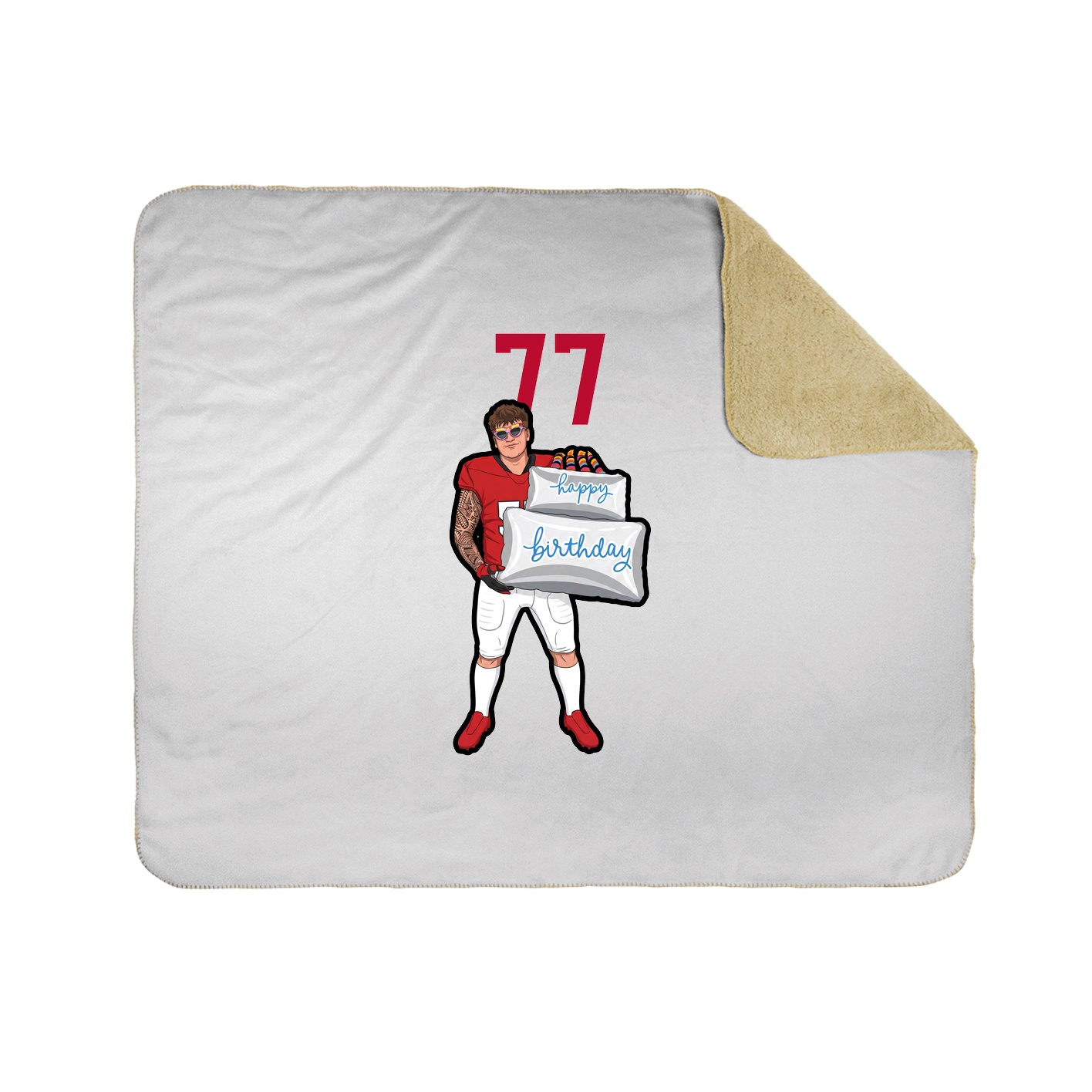 Throw Blanket — Number Top in White