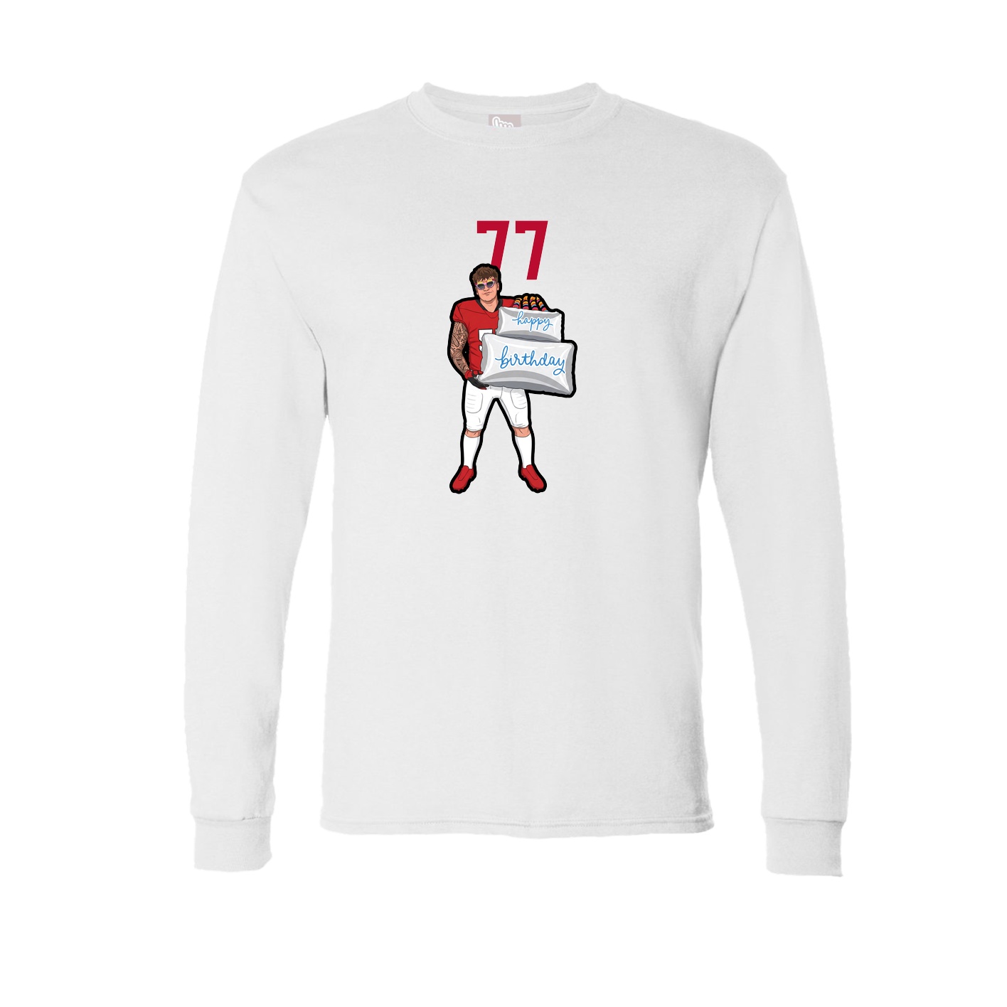 Long Sleeve Tee — Number Top in White