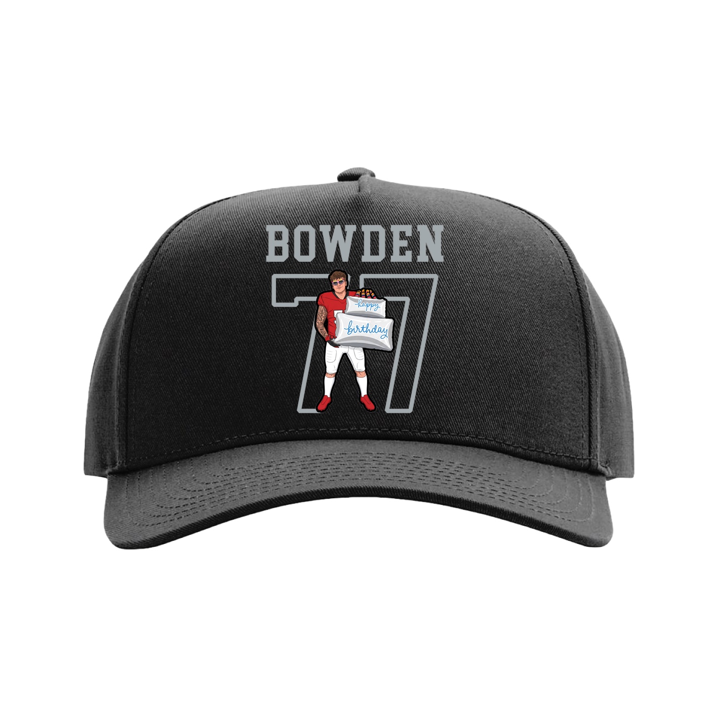 Full Fabric Five-Panel Champ Cap — Shirsey in Black