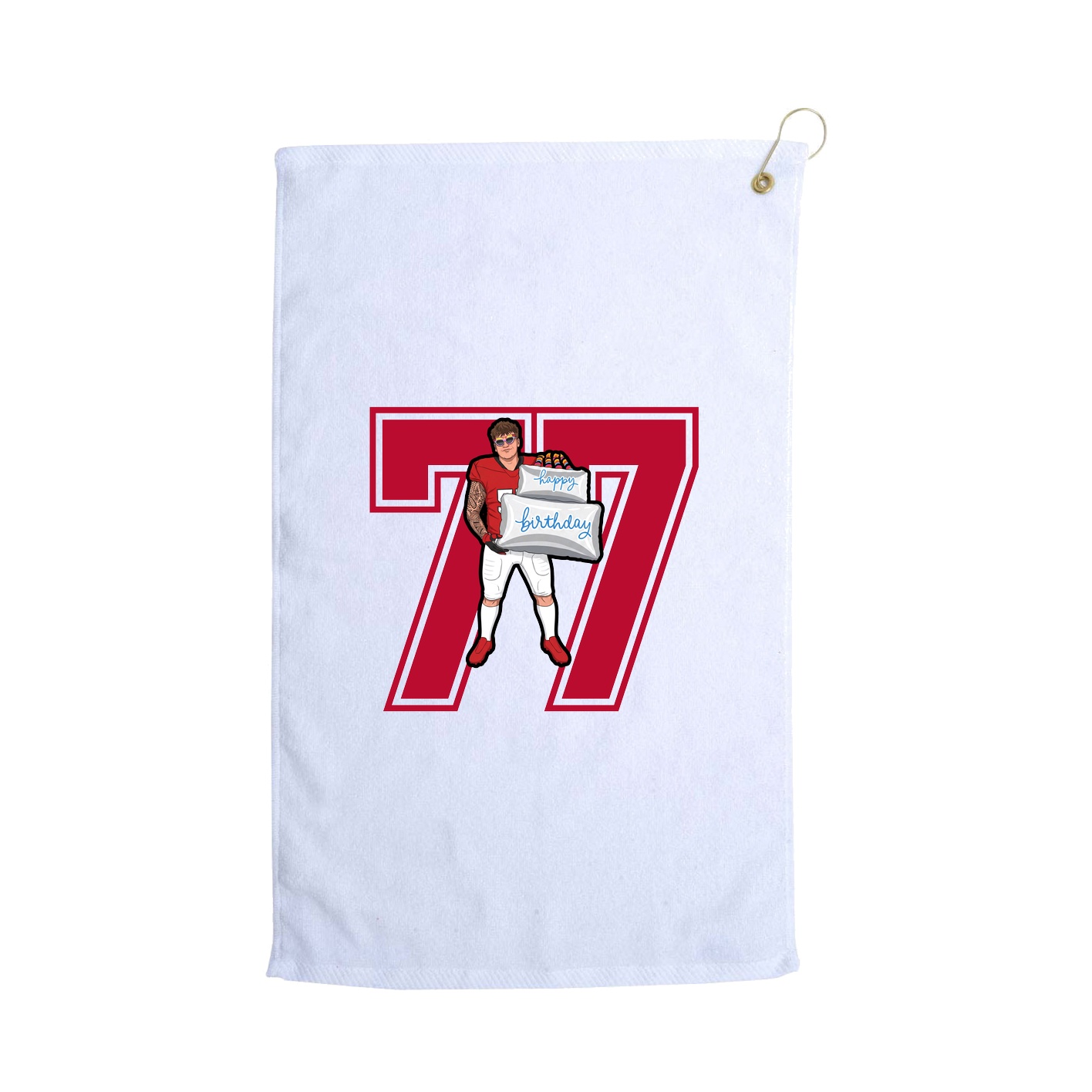 Golf Towel — Number in White