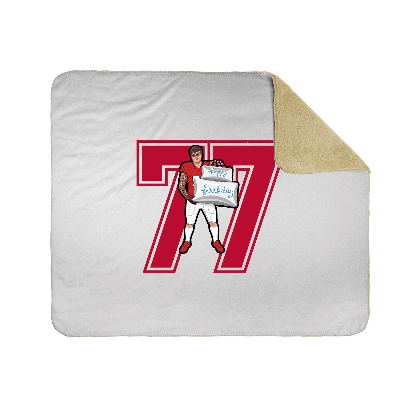 Throw Blanket — Number in White
