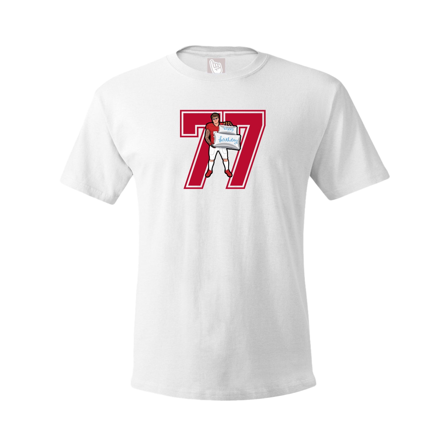 Youth Tee — Number in White