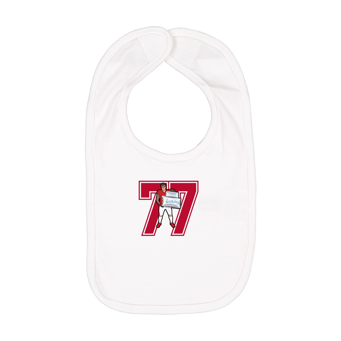 Infant Bib — Number in White