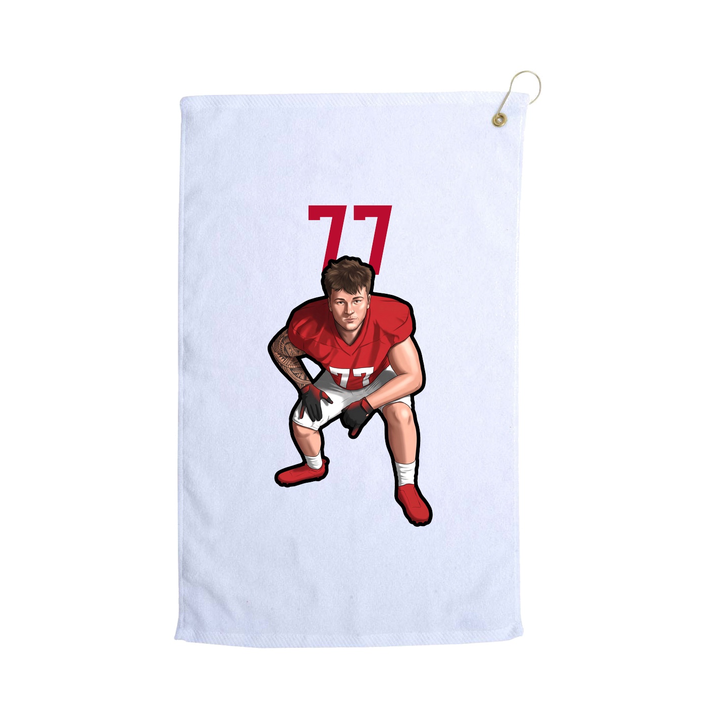 Golf Towel — Number Top in White