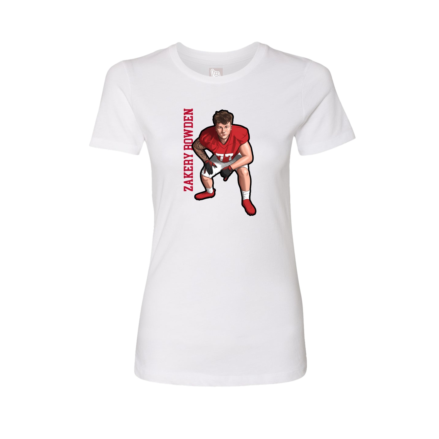 Womens Tee — Name Vertical in White