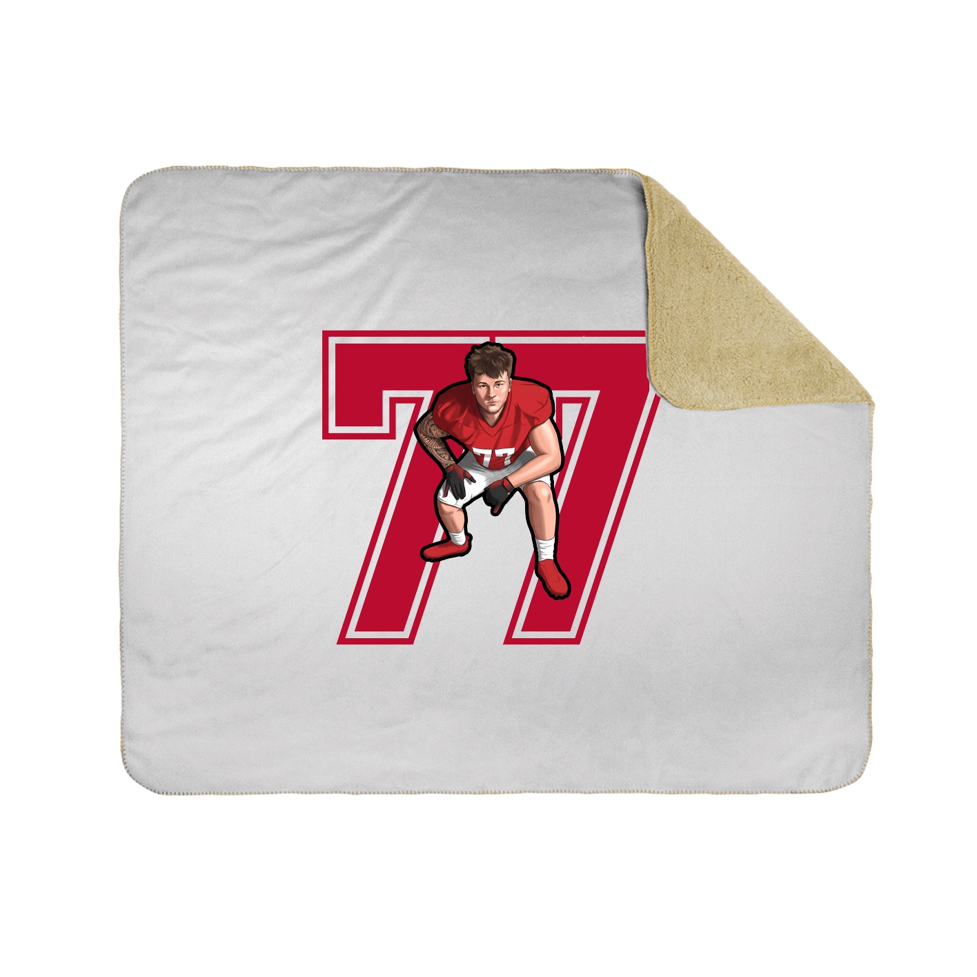 Throw Blanket — Number in White