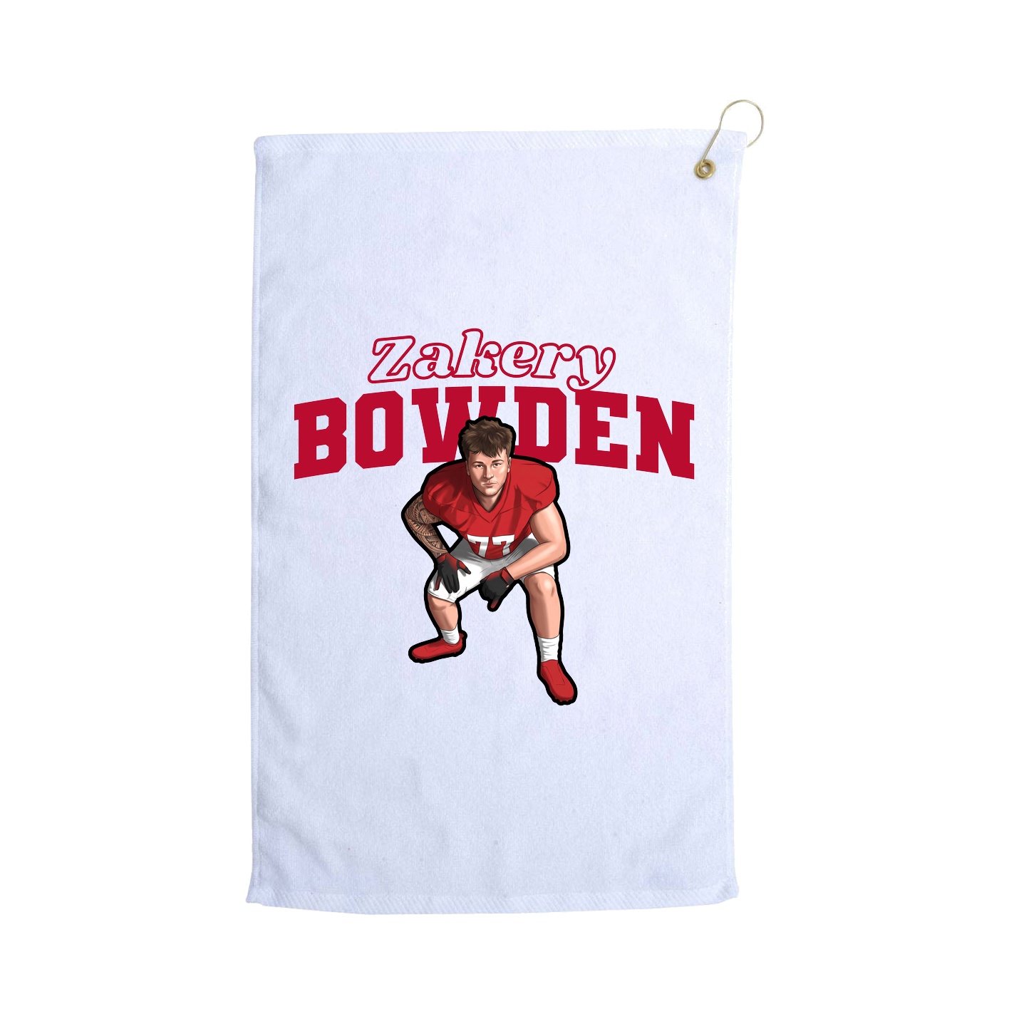Golf Towel — Name Arch in White