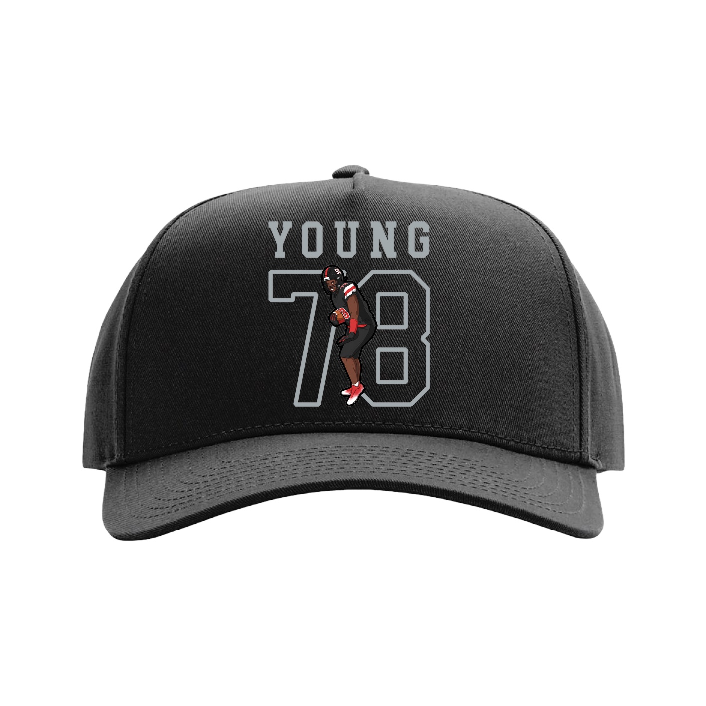 Full Fabric Five-Panel Champ Cap — Shirsey in Black