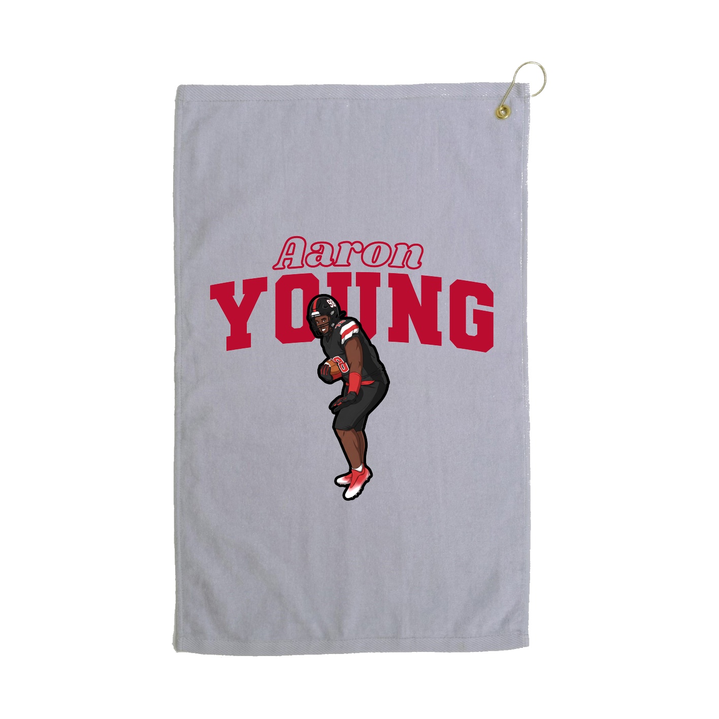 Golf Towel — Name Arch in Grey