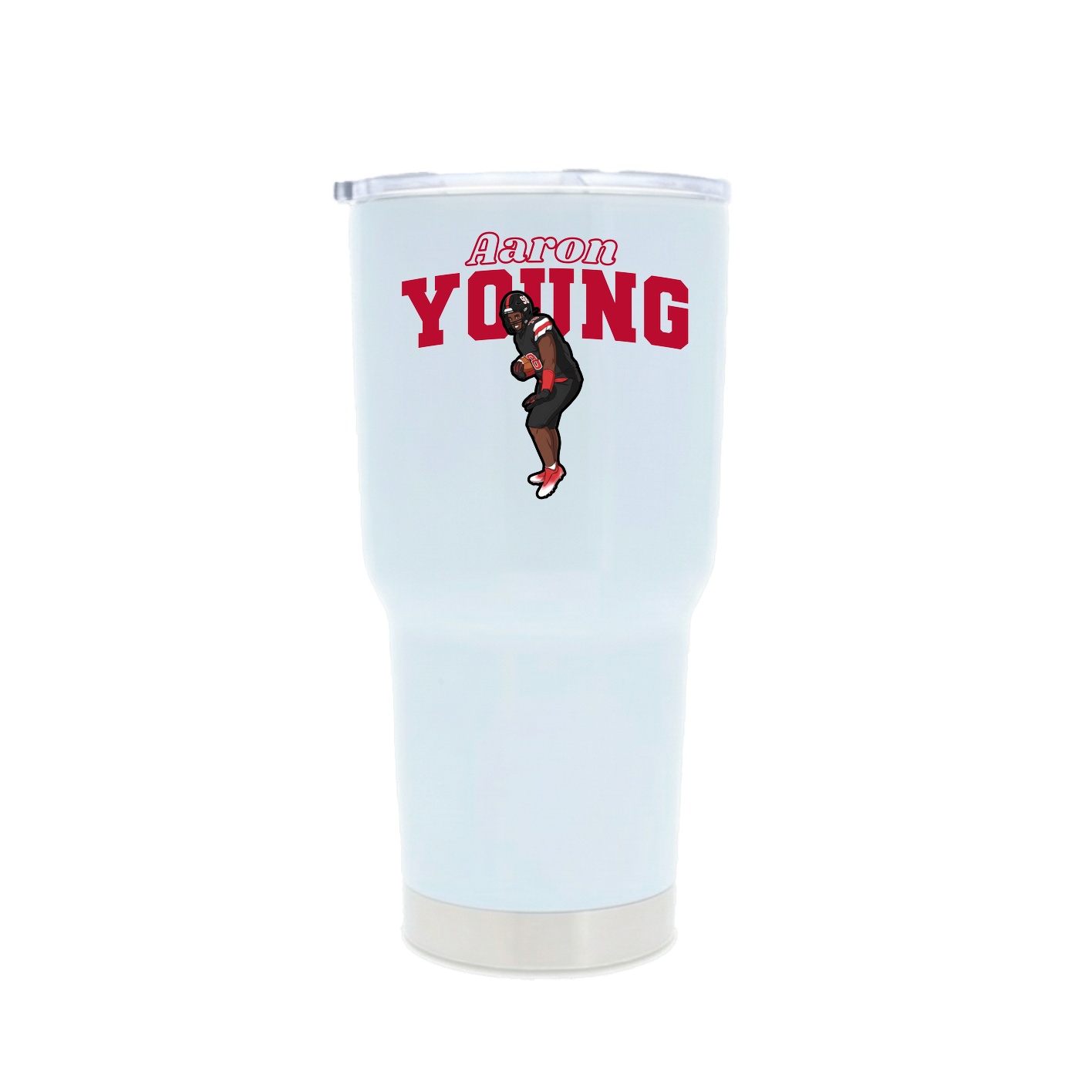 30oz Stainless Steel Tumbler — Name Arch in White