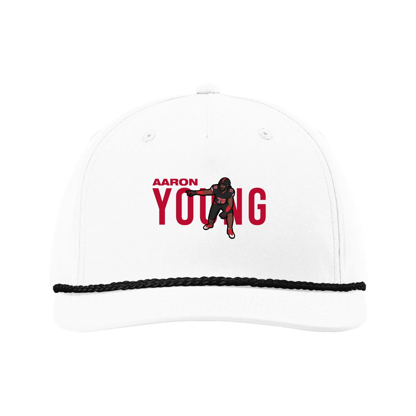 Five-Panel Classic Rope Cap — Player Name in White