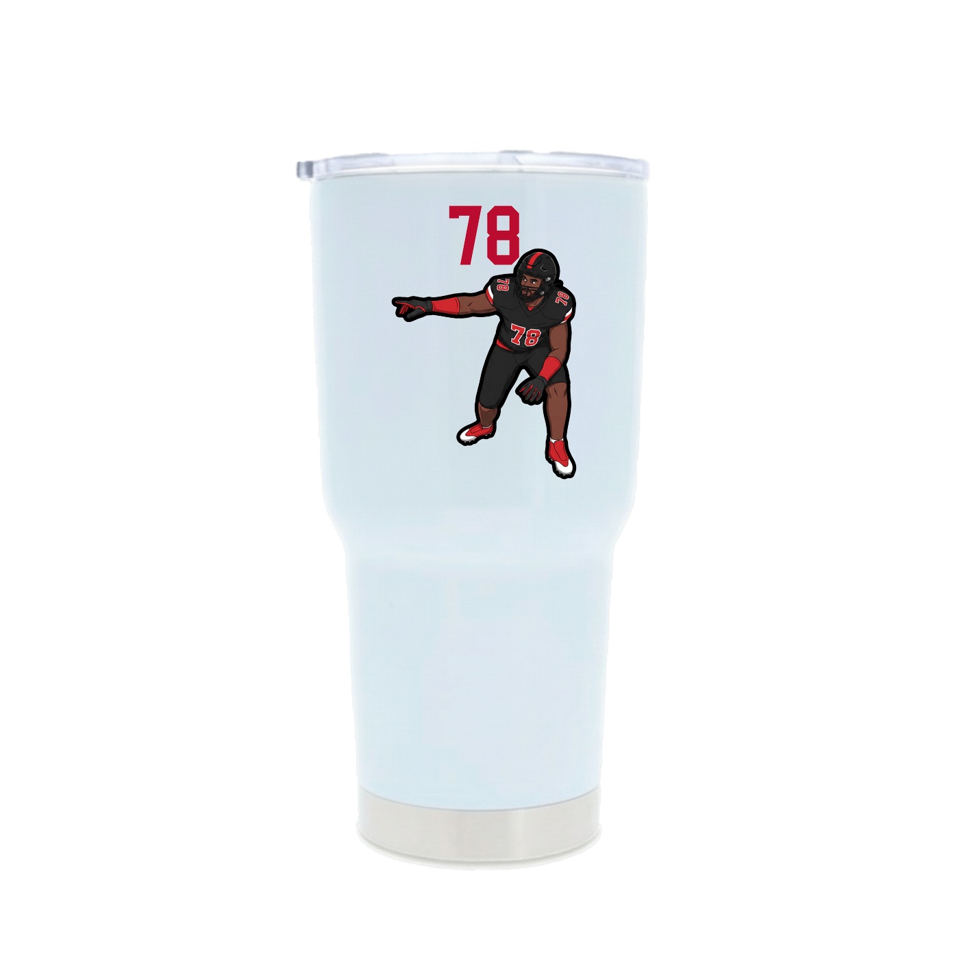 30oz Stainless Steel Tumbler — Number Top in White