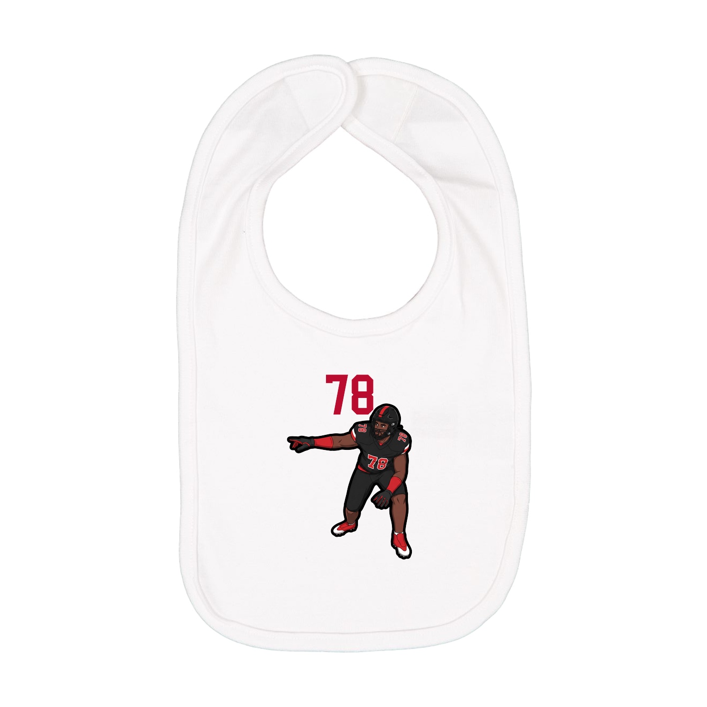 Infant Bib — Number Top in White