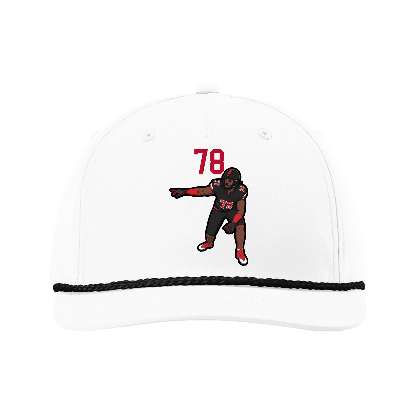 Five-Panel Classic Rope Cap — Number Top in White