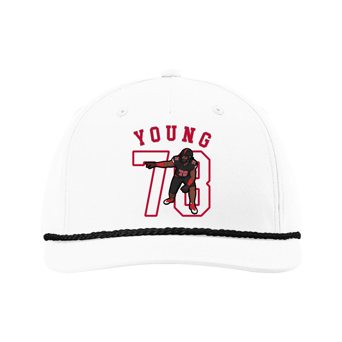 Five-Panel Classic Rope Cap — Shirsey Arch in White