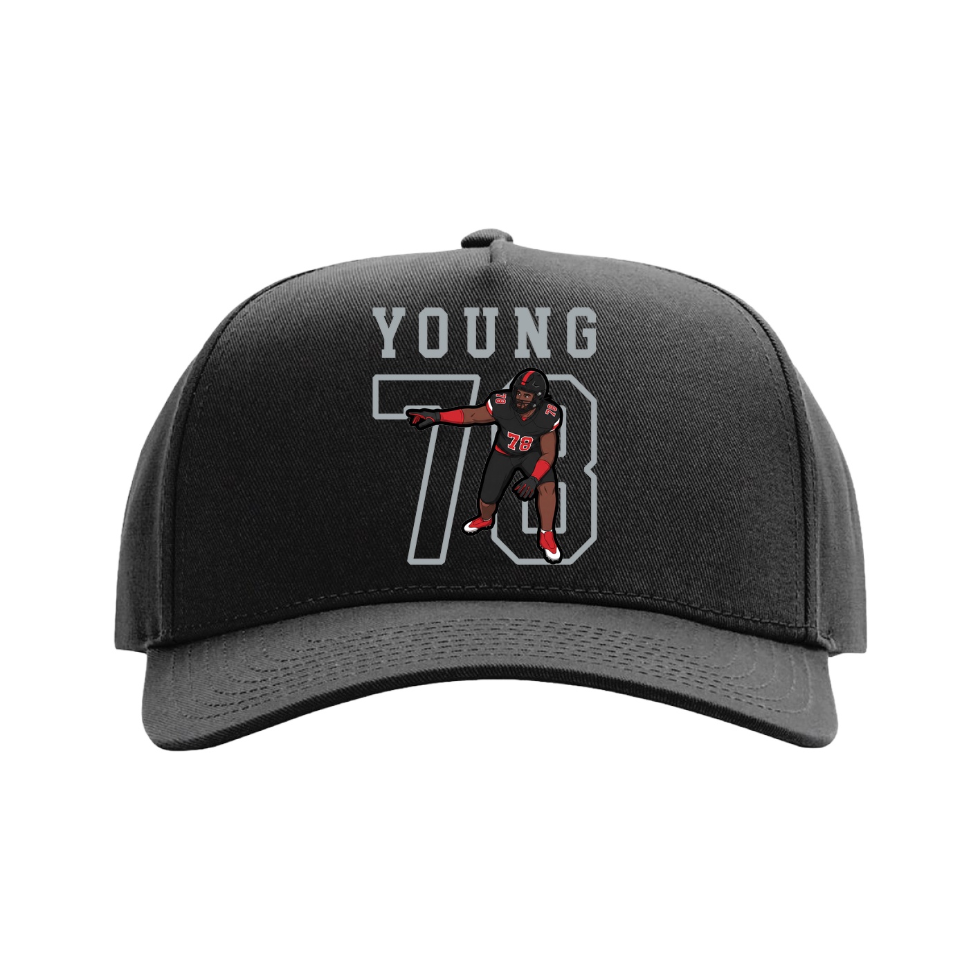 Full Fabric Five-Panel Champ Cap — Shirsey in Black