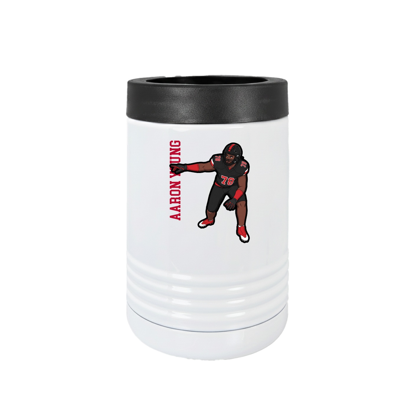 Beverage Holder — Name Vertical in White