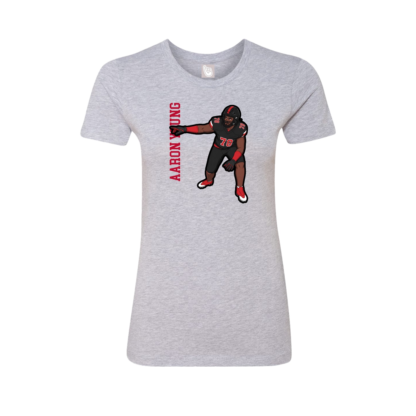 Womens Tee — Name Vertical in Grey