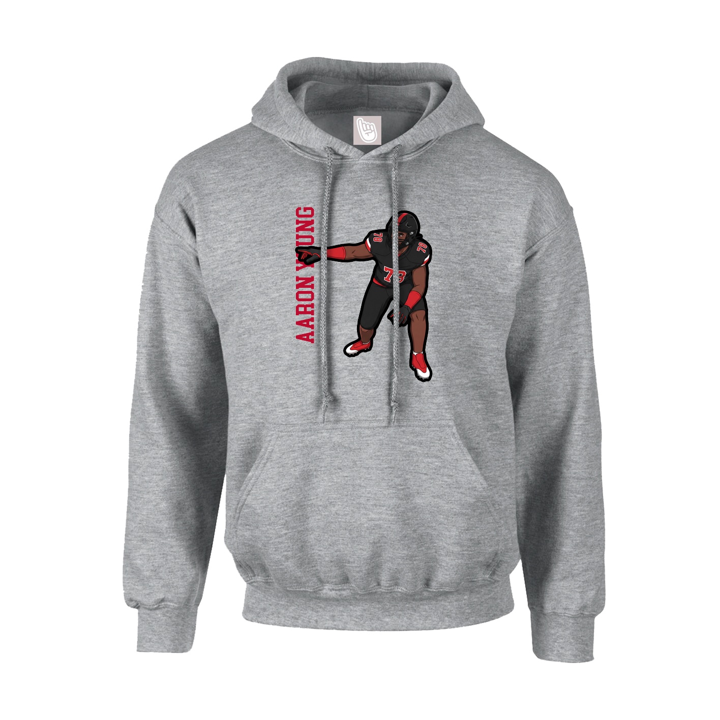 Youth Hoodie — Name Vertical in Grey