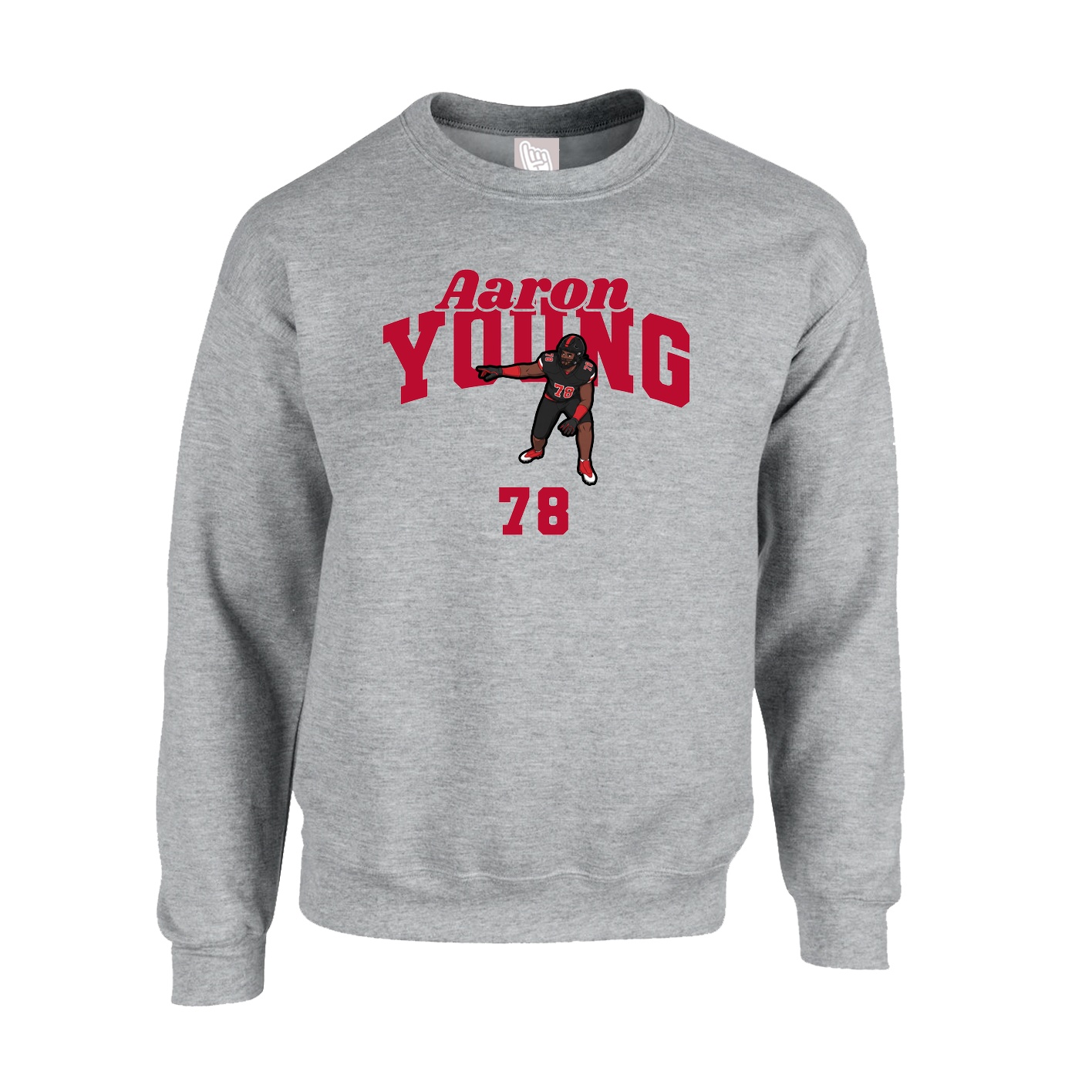 Fleece Crew — Signature Arch in Grey