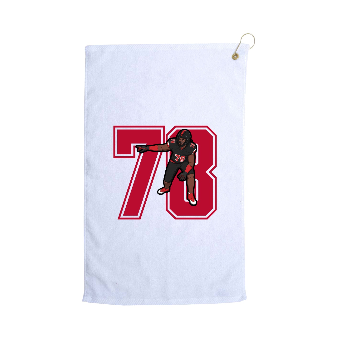 Golf Towel — Number in White