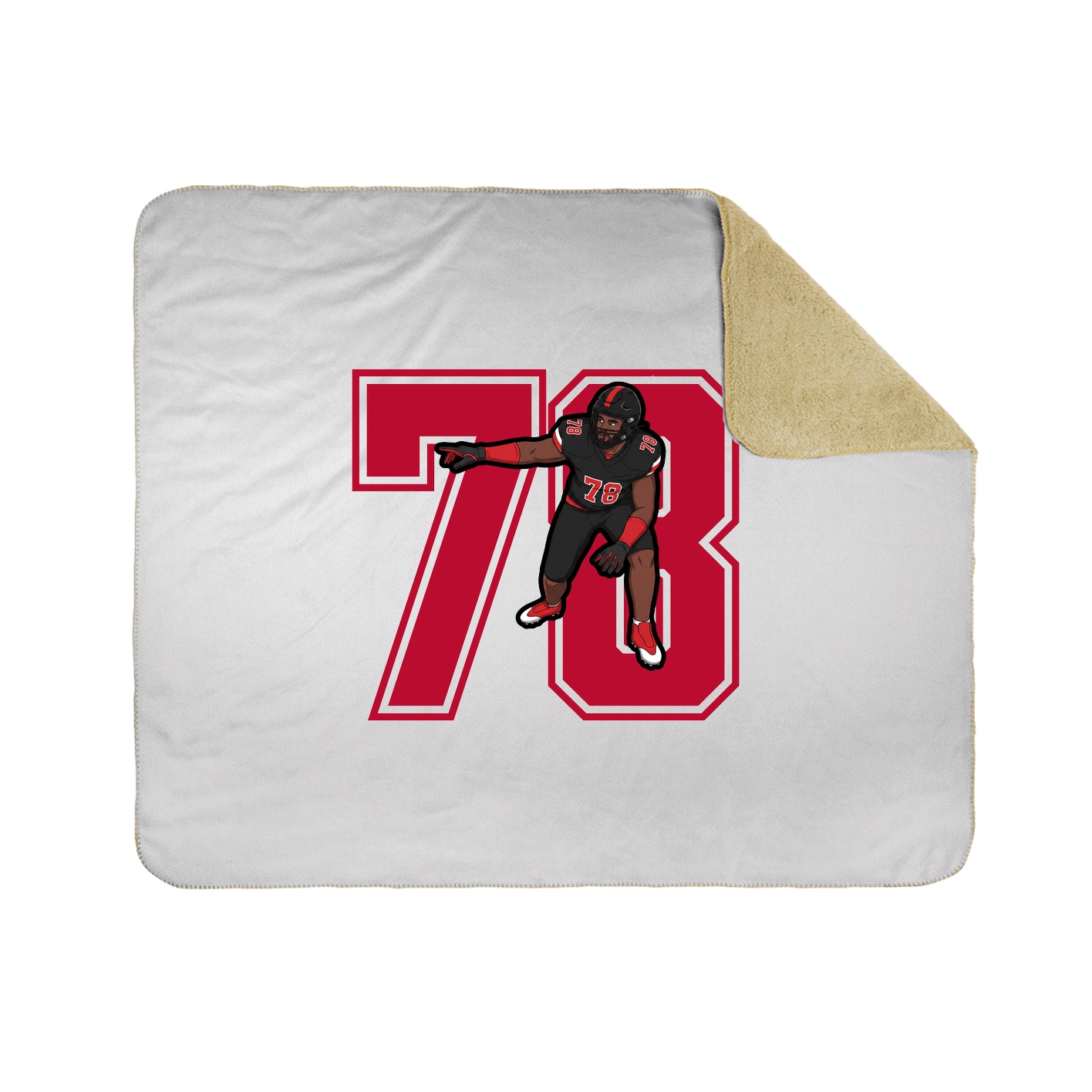 Throw Blanket — Number in White