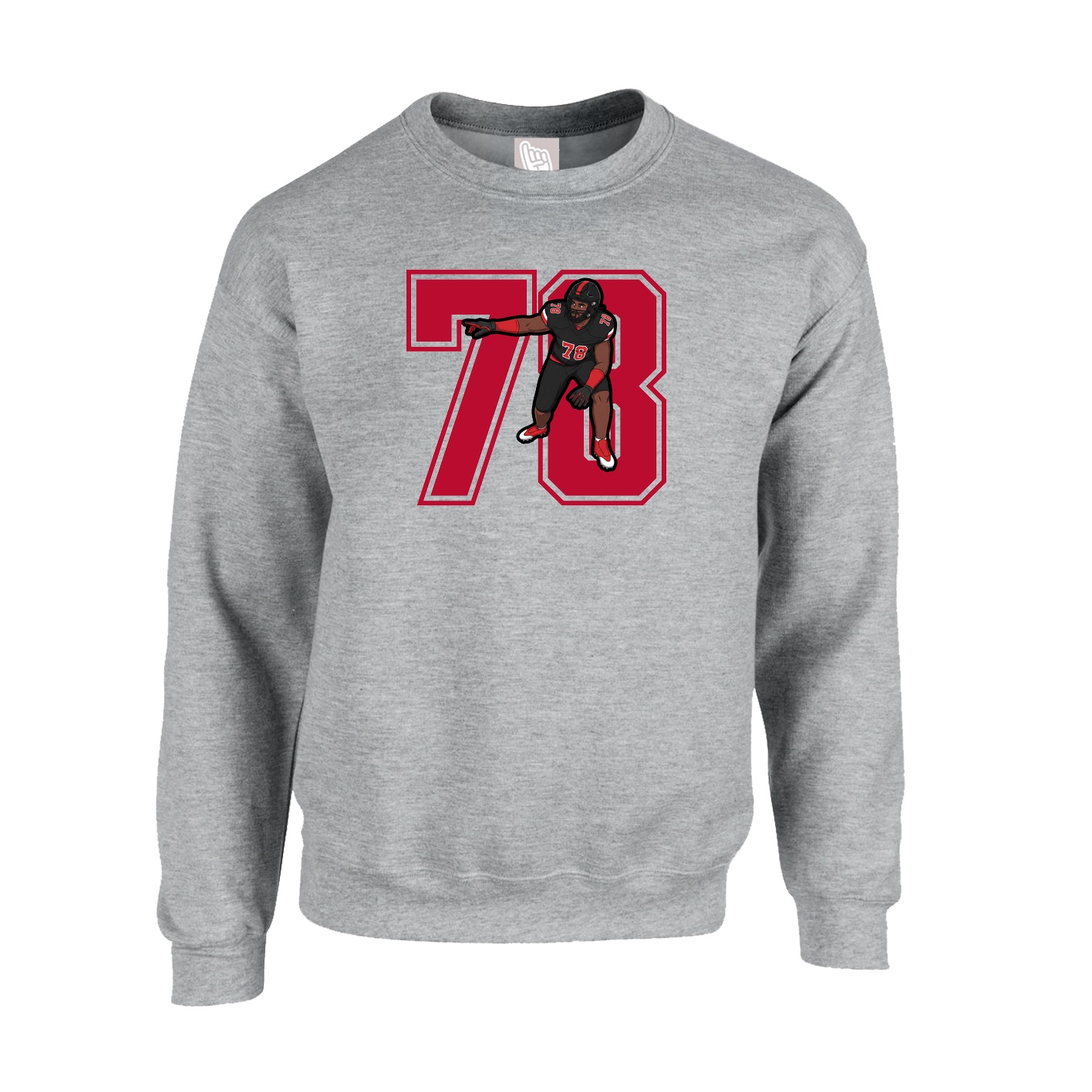 Fleece Crew — Number in Grey