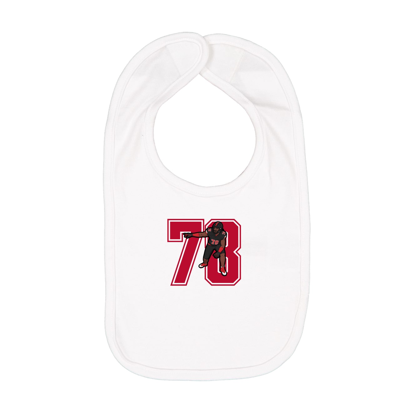 Infant Bib — Number in White