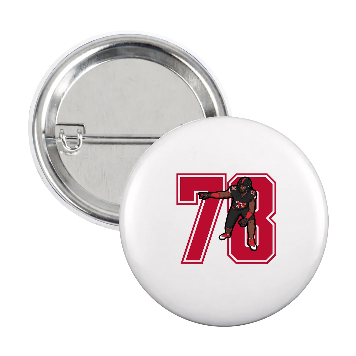 Game Day Button — Number in White