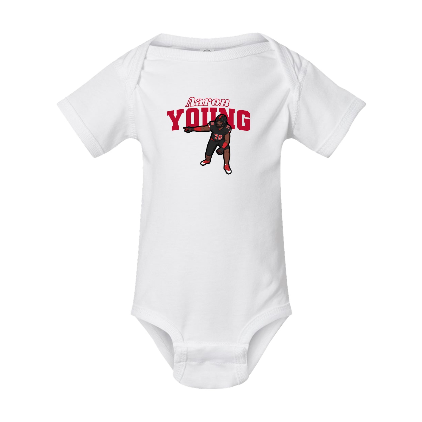 Baby Onesie — Name Arch in White